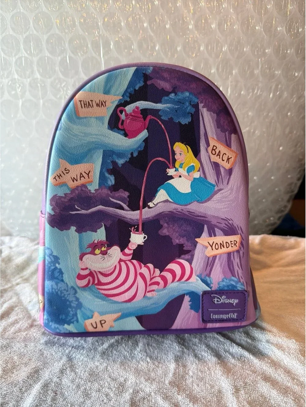 Loungefly Disney Alice In Wonderland & Cheshire Cat Backpack NWT